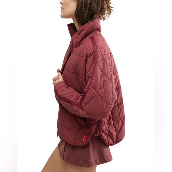 Free People Movement Pippa Packable Pullover Puffer Sour Cherry, Size Lg - Picture 2 of 11
